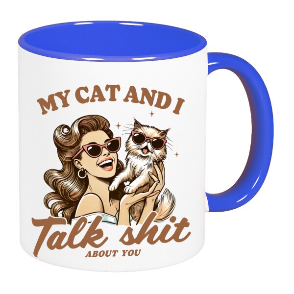 Színes fülű és belsejű bögre