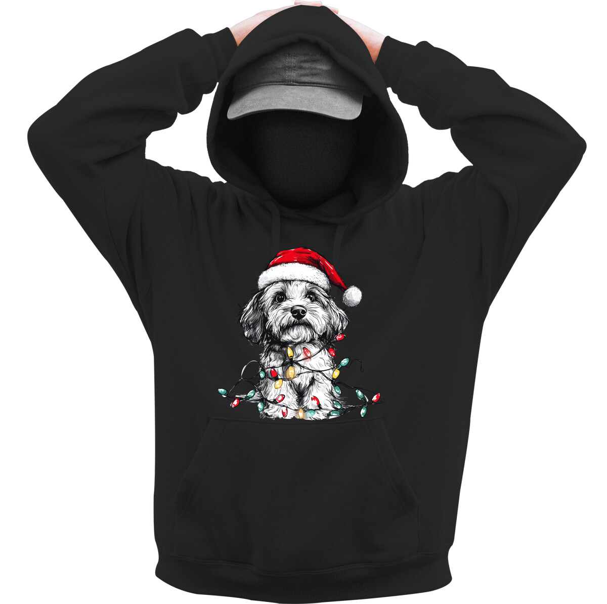 Kapucnis belebújós pulóver