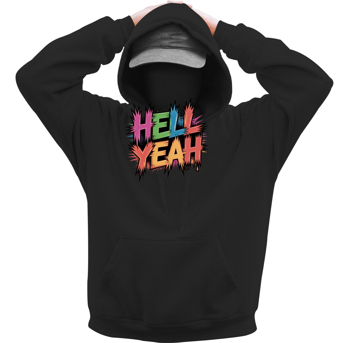 Kapucnis belebújós pulóver