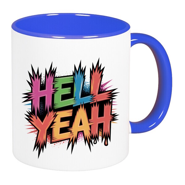 Színes fülű és belsejű bögre