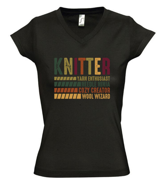 Női V nyakú póló