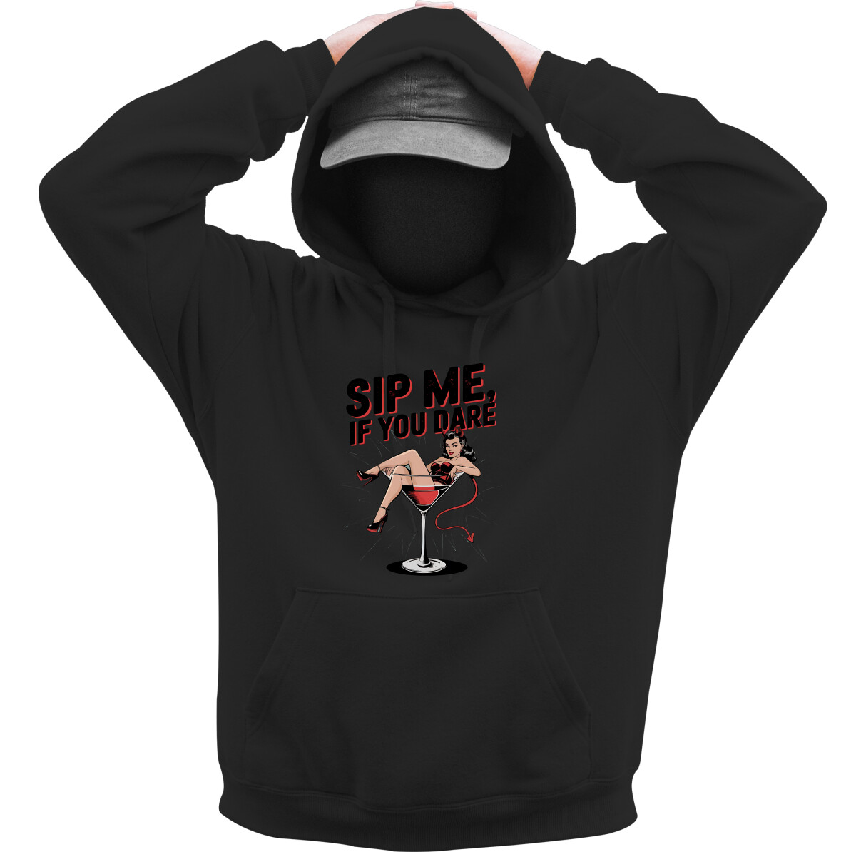 Kapucnis belebújós pulóver