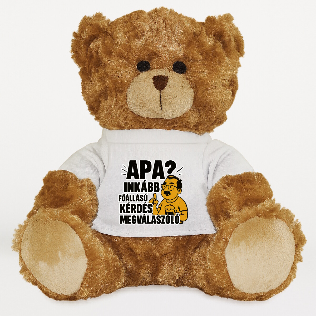 Plüssmaci egyedi pólóval