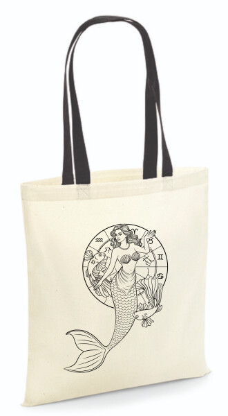 Vászontáska - színes fülű 