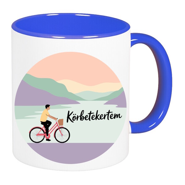 Színes fülű és belsejű bögre