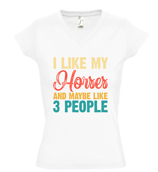 Női V nyakú póló