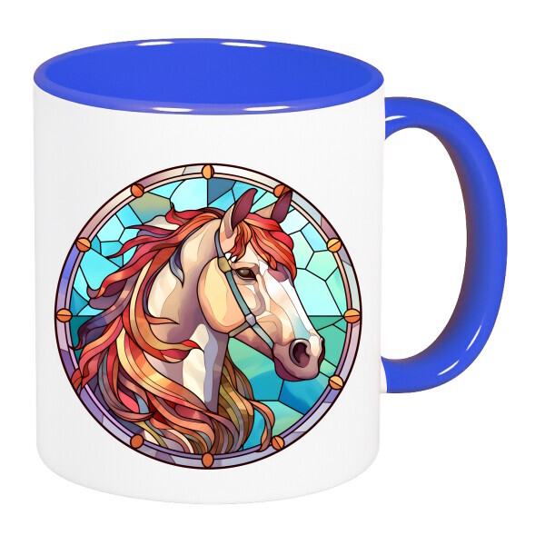 Színes fülű és belsejű bögre