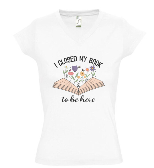 Női V nyakú póló