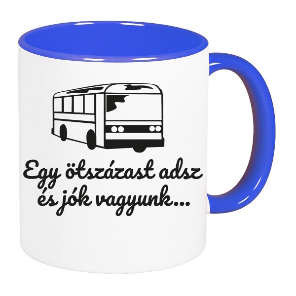 Színes fülű és belsejű bögre