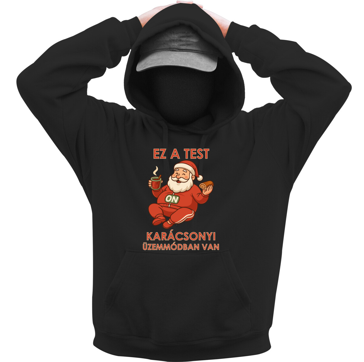 Kapucnis belebújós pulóver