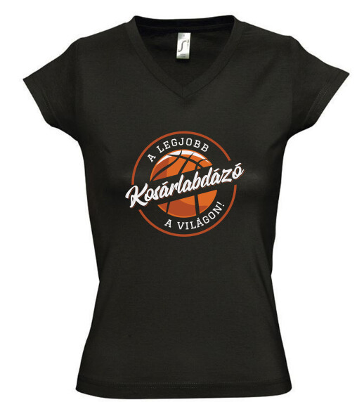 Női V nyakú póló