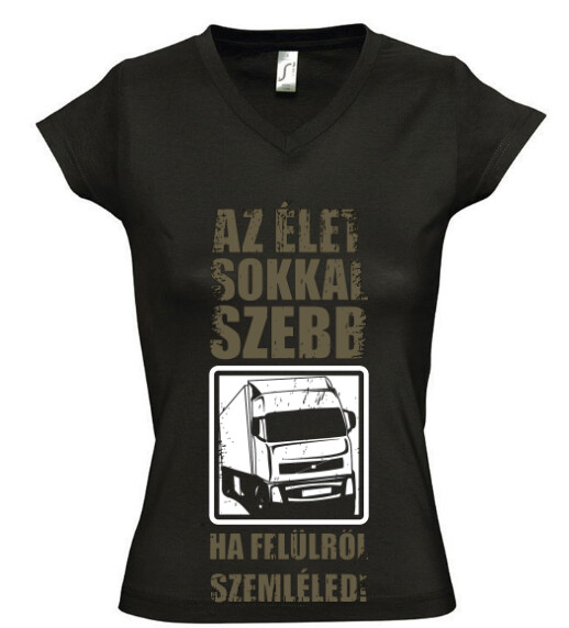 Női V nyakú póló