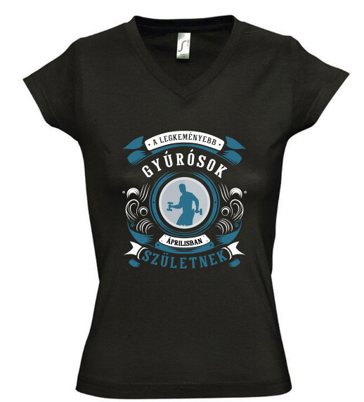 Női V nyakú póló