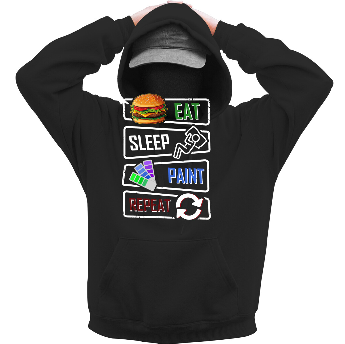 Kapucnis belebújós pulóver