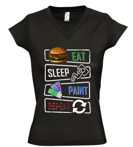 Női V nyakú póló