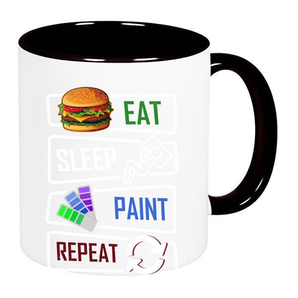 Színes fülű és belsejű bögre