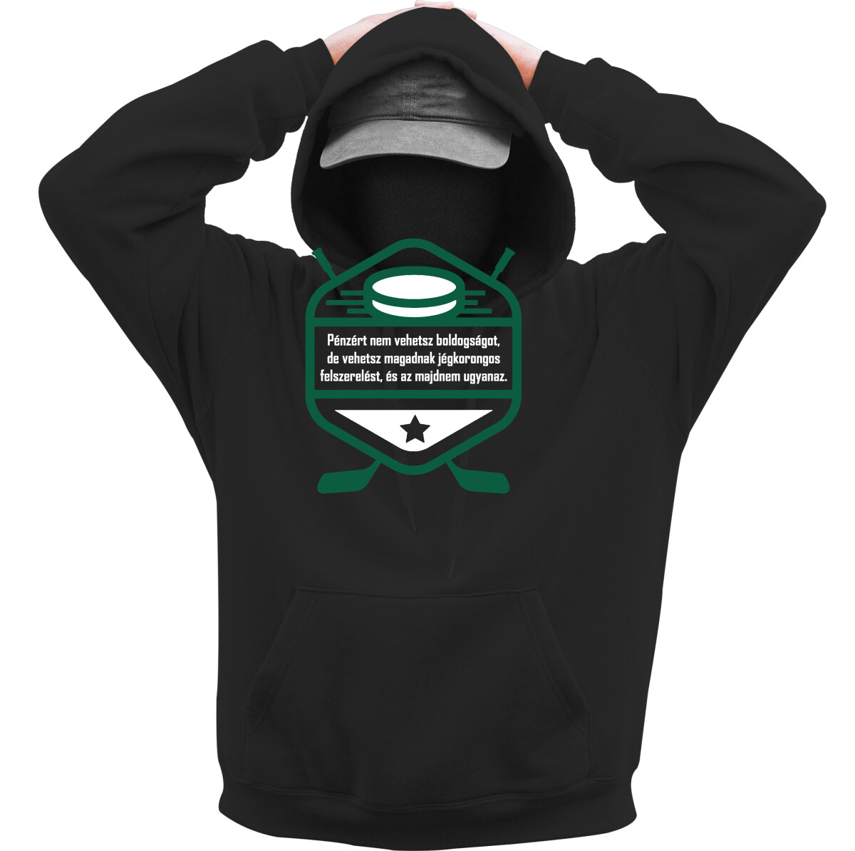 Kapucnis belebújós pulóver