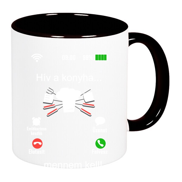 Színes fülű és belsejű bögre