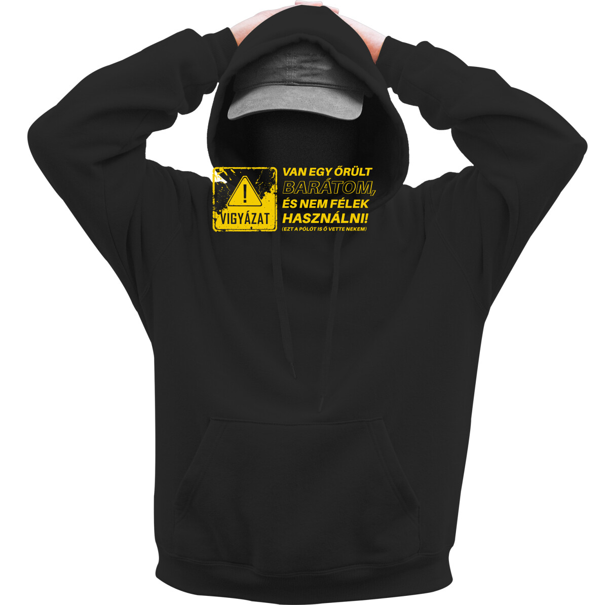 Kapucnis belebújós pulóver