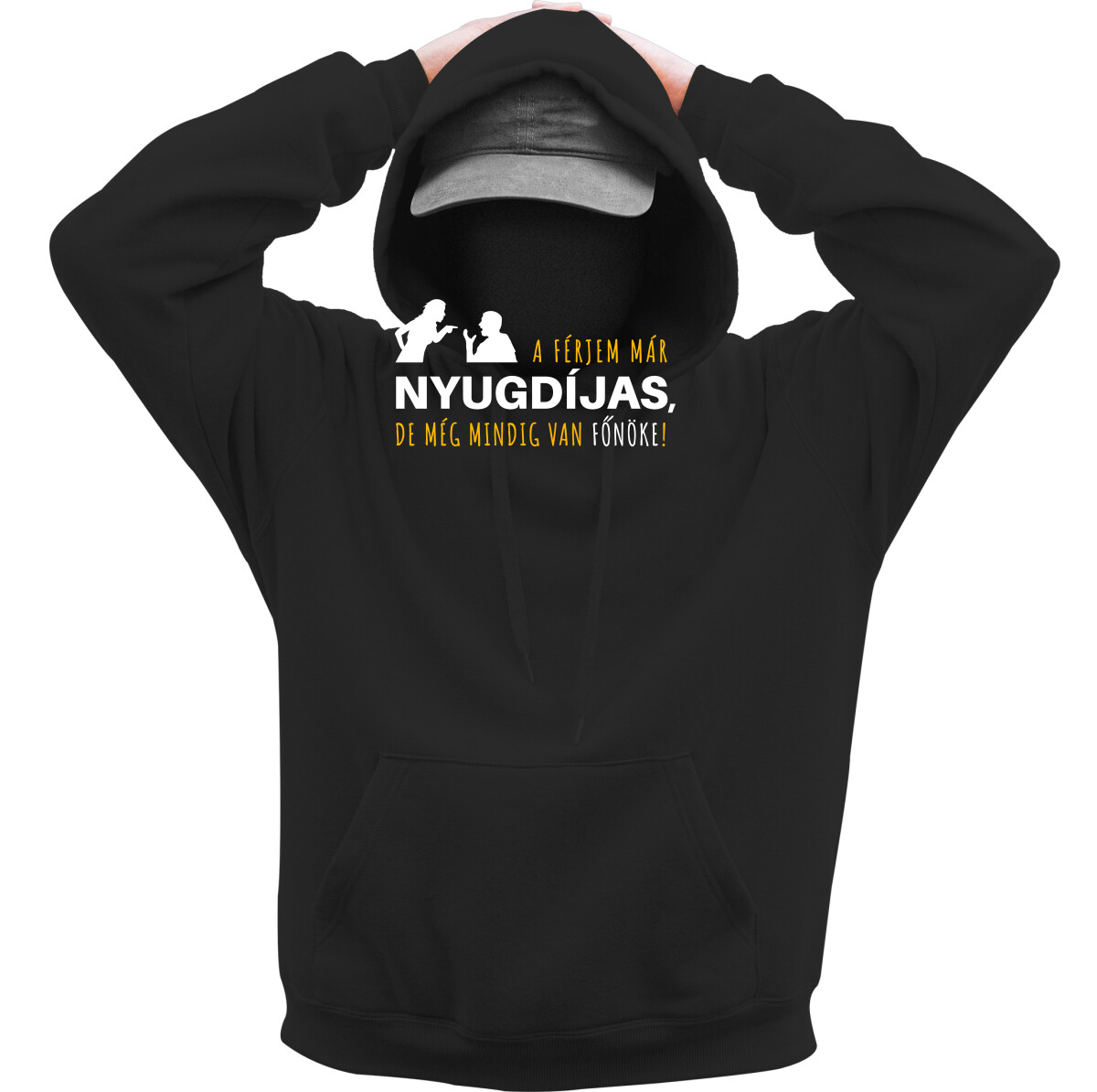 Kapucnis belebújós pulóver