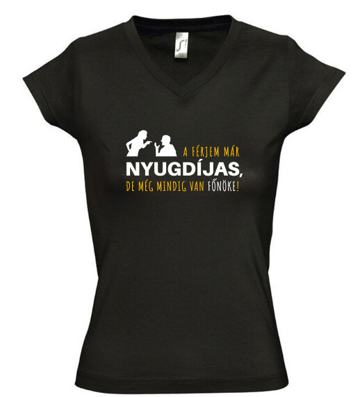 Női V nyakú póló