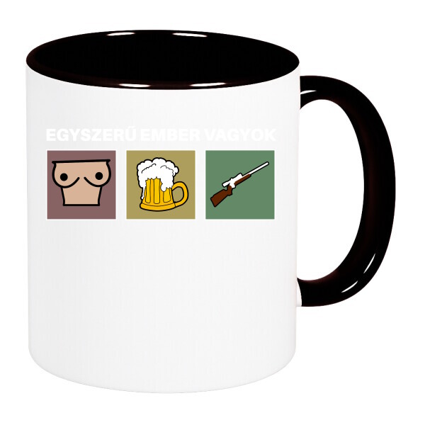 Színes fülű és belsejű bögre