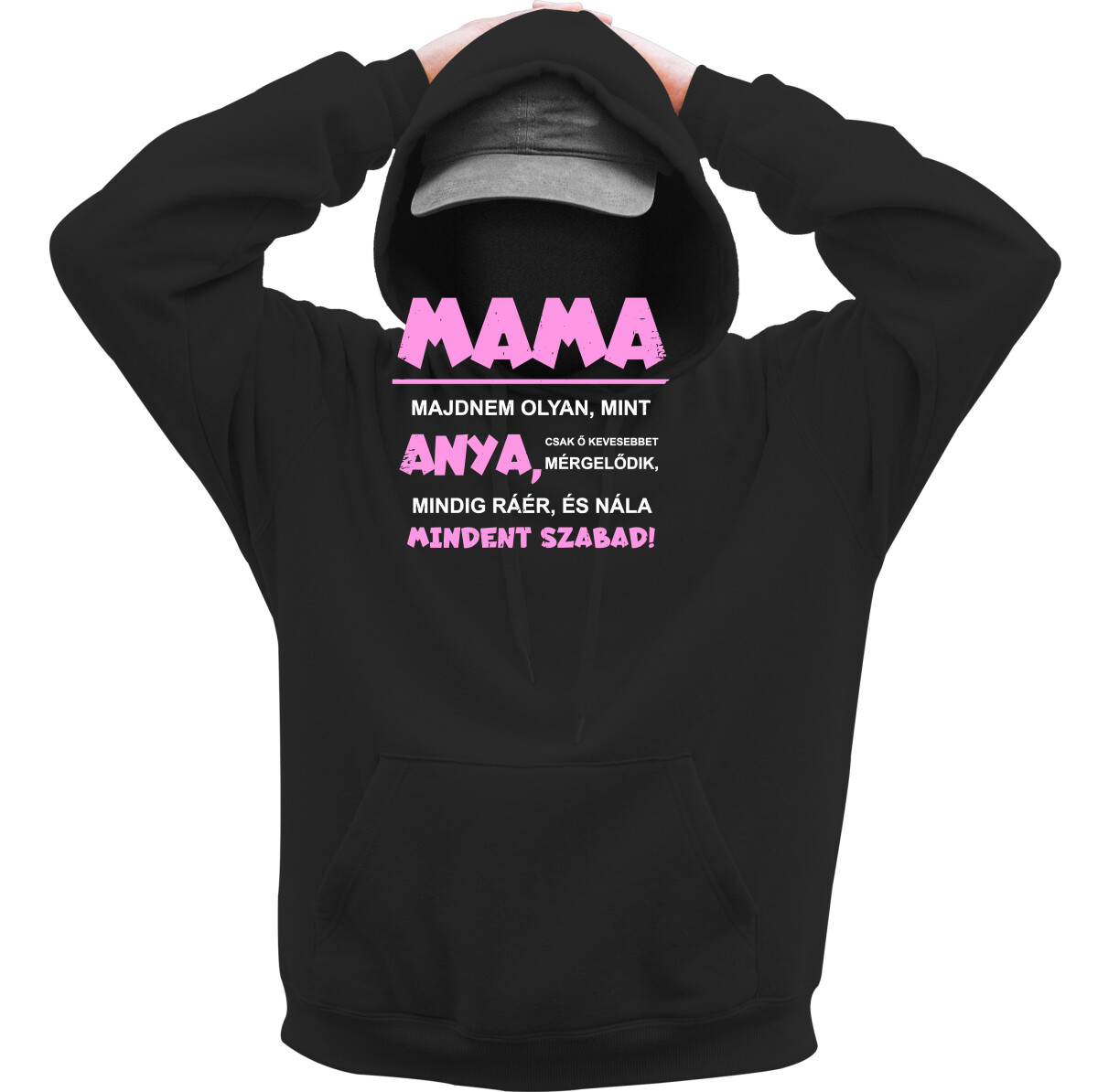 Kapucnis belebújós pulóver