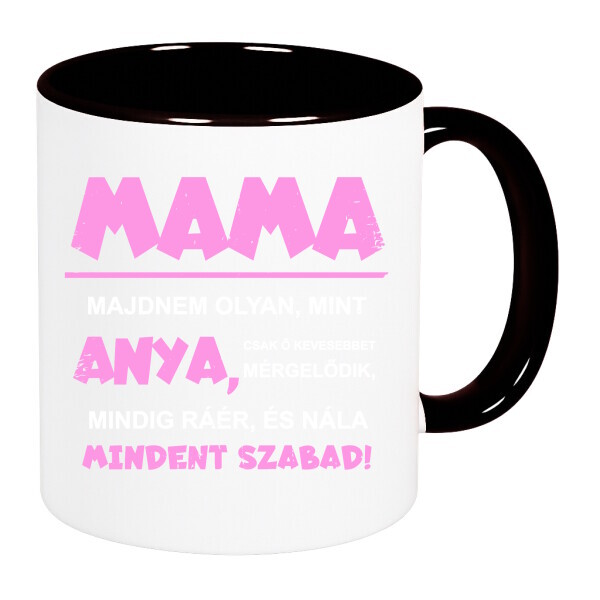 Színes fülű és belsejű bögre