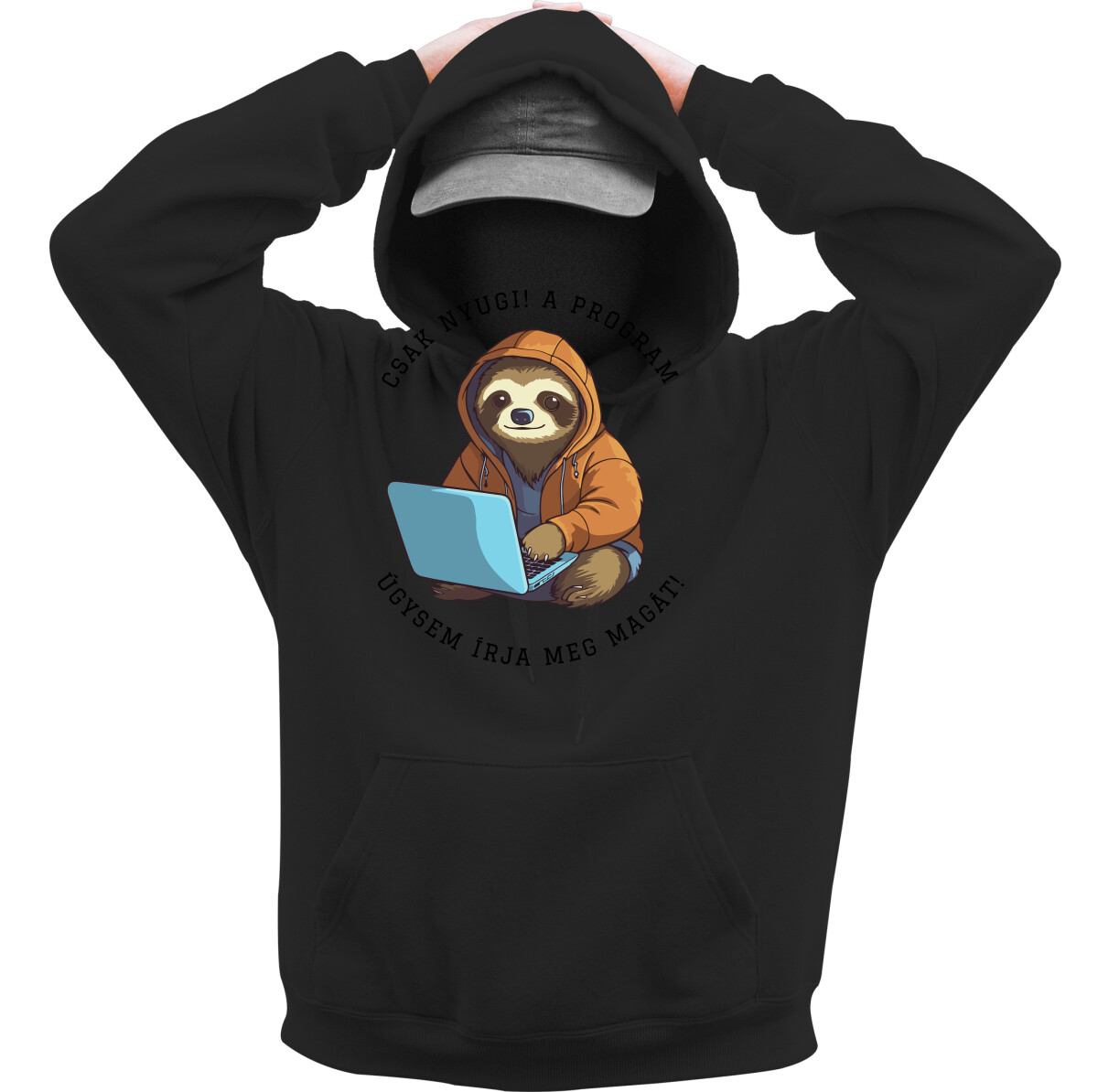 Kapucnis belebújós pulóver