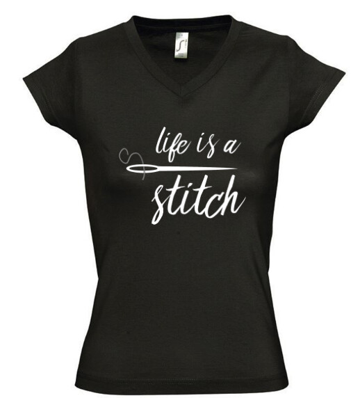 Női V nyakú póló