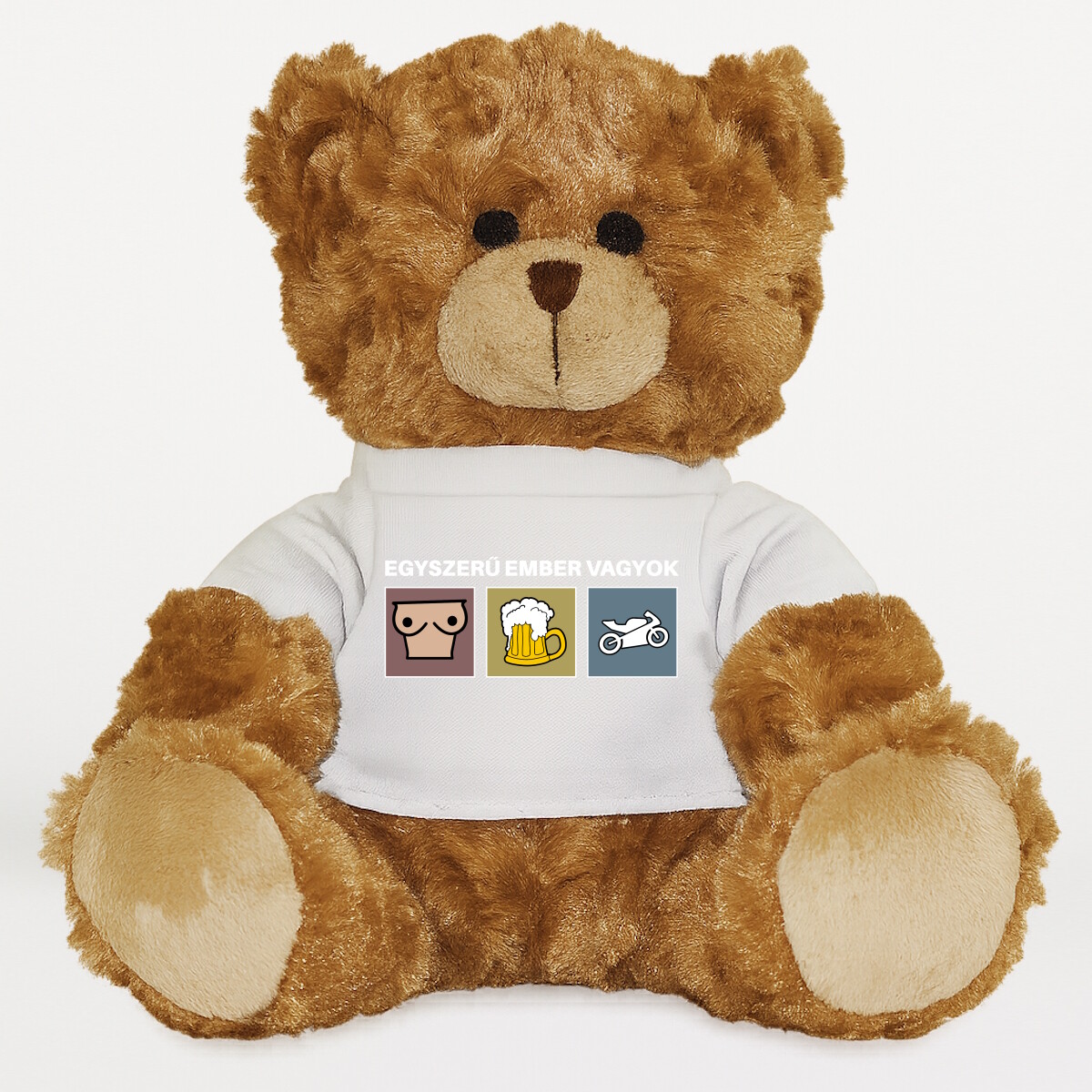 Plüssmaci egyedi pólóval