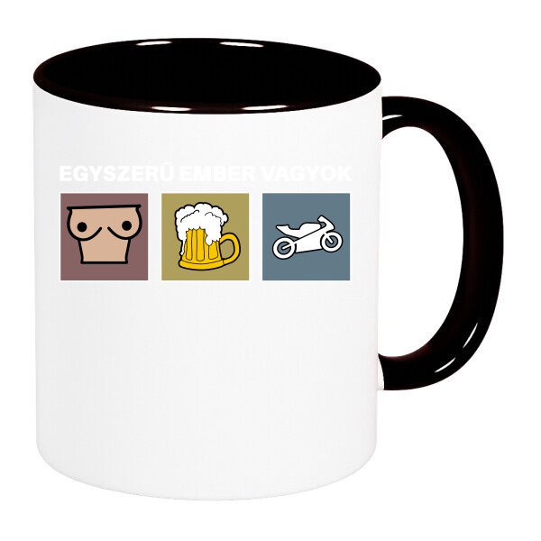 Színes fülű és belsejű bögre