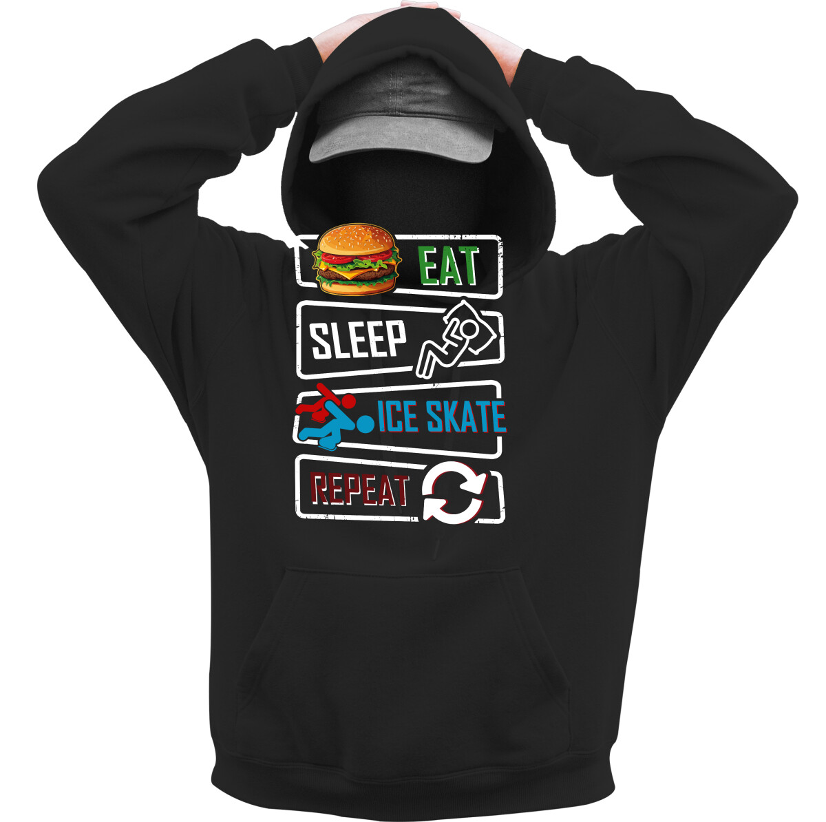 Kapucnis belebújós pulóver