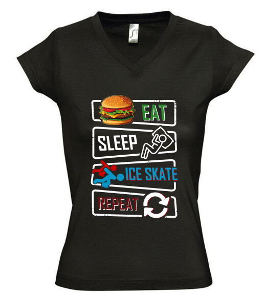 Női V nyakú póló