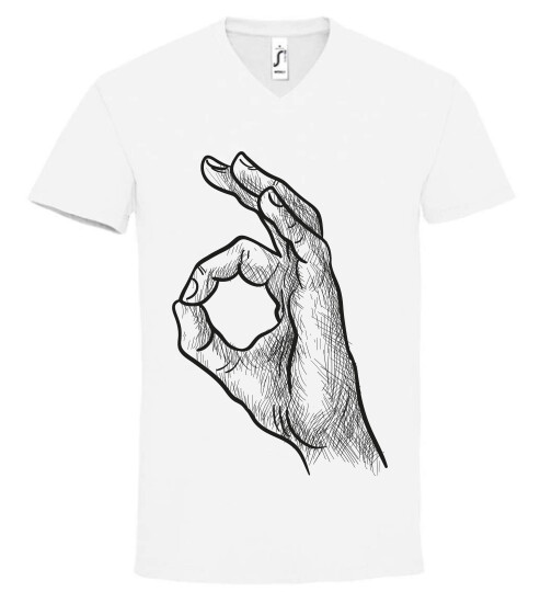 Unisex V nyakú póló