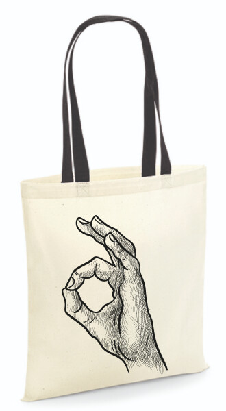 Vászontáska - színes fülű 