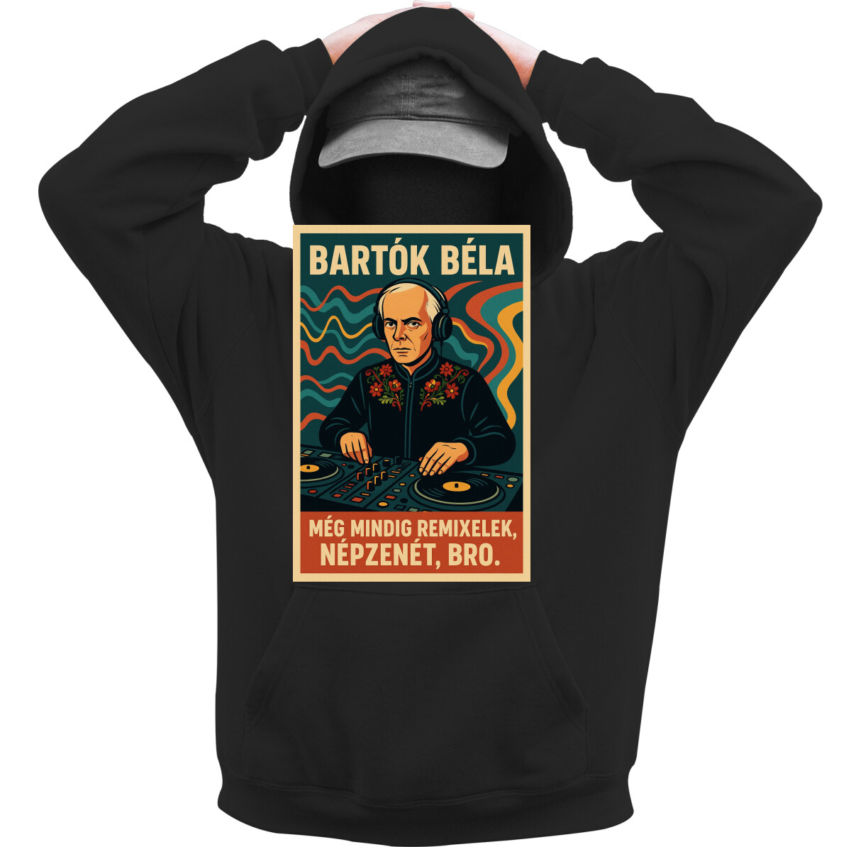 Kapucnis belebújós pulóver