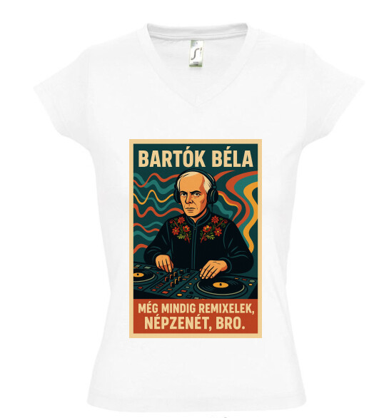 Női V nyakú póló