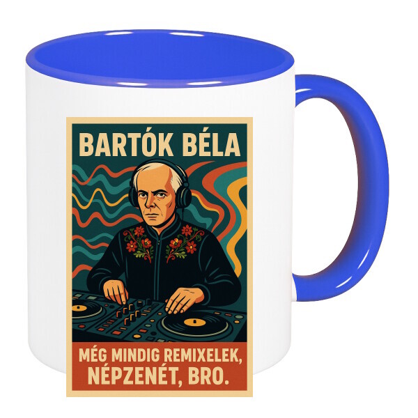 Színes fülű és belsejű bögre