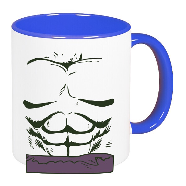 Színes fülű és belsejű bögre