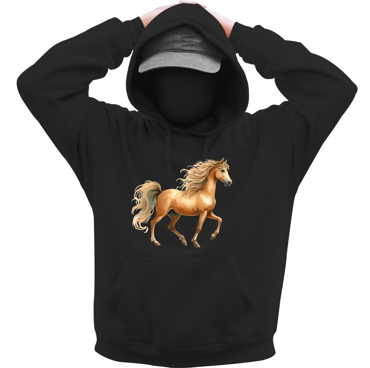 Kapucnis belebújós pulóver