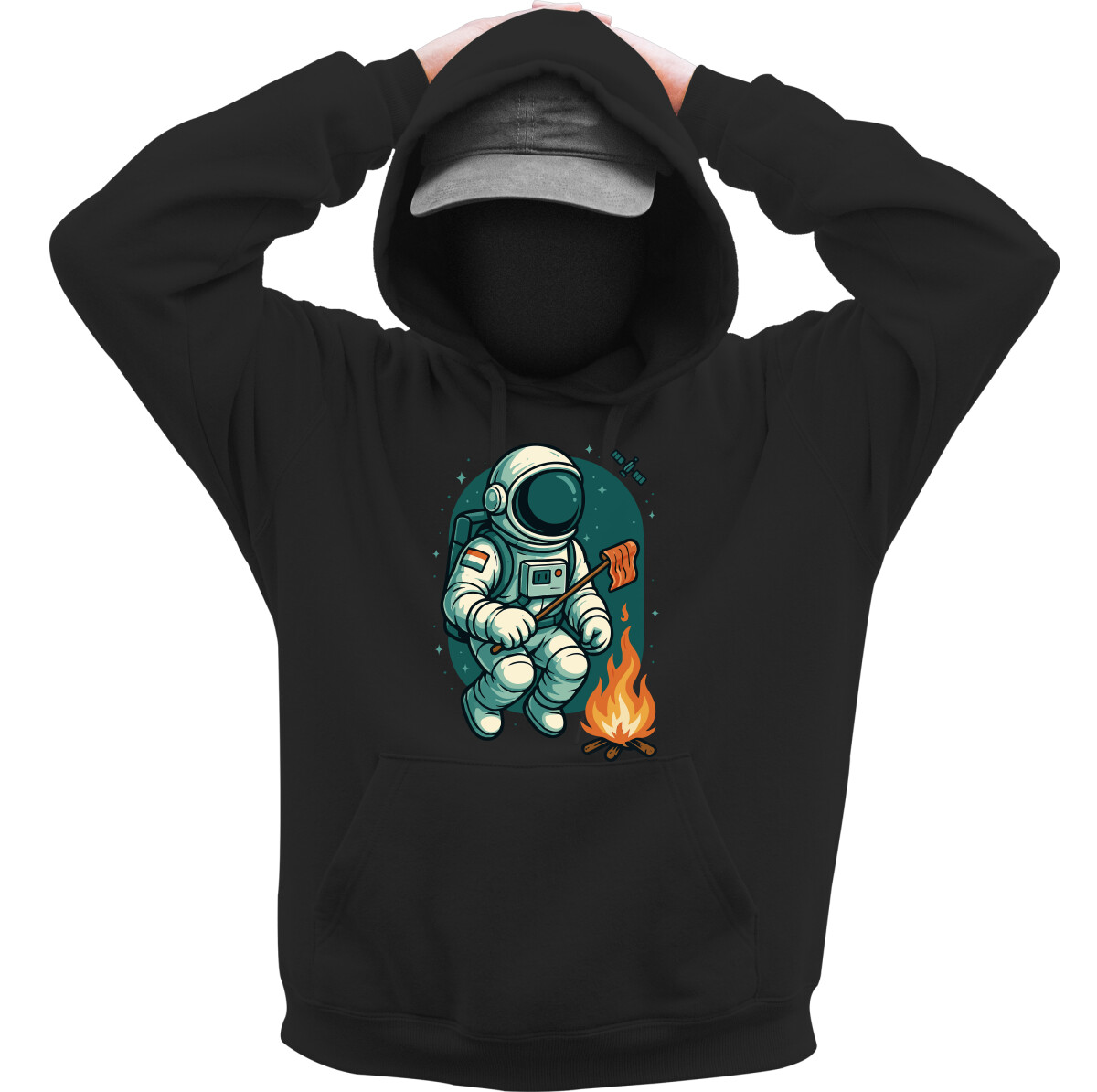 Kapucnis belebújós pulóver