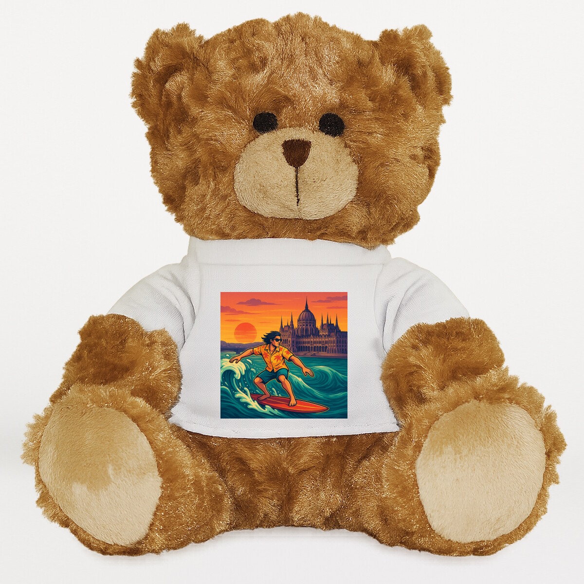 Plüssmaci egyedi pólóval