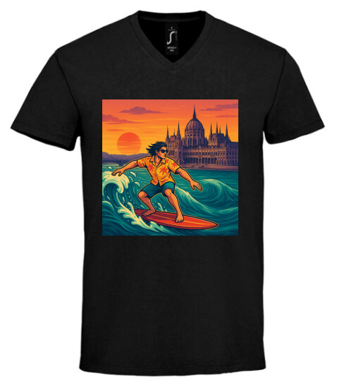 Unisex V nyakú póló