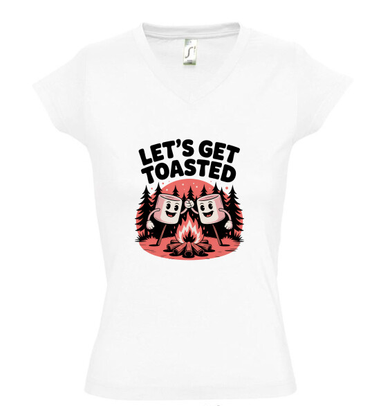 Női V nyakú póló