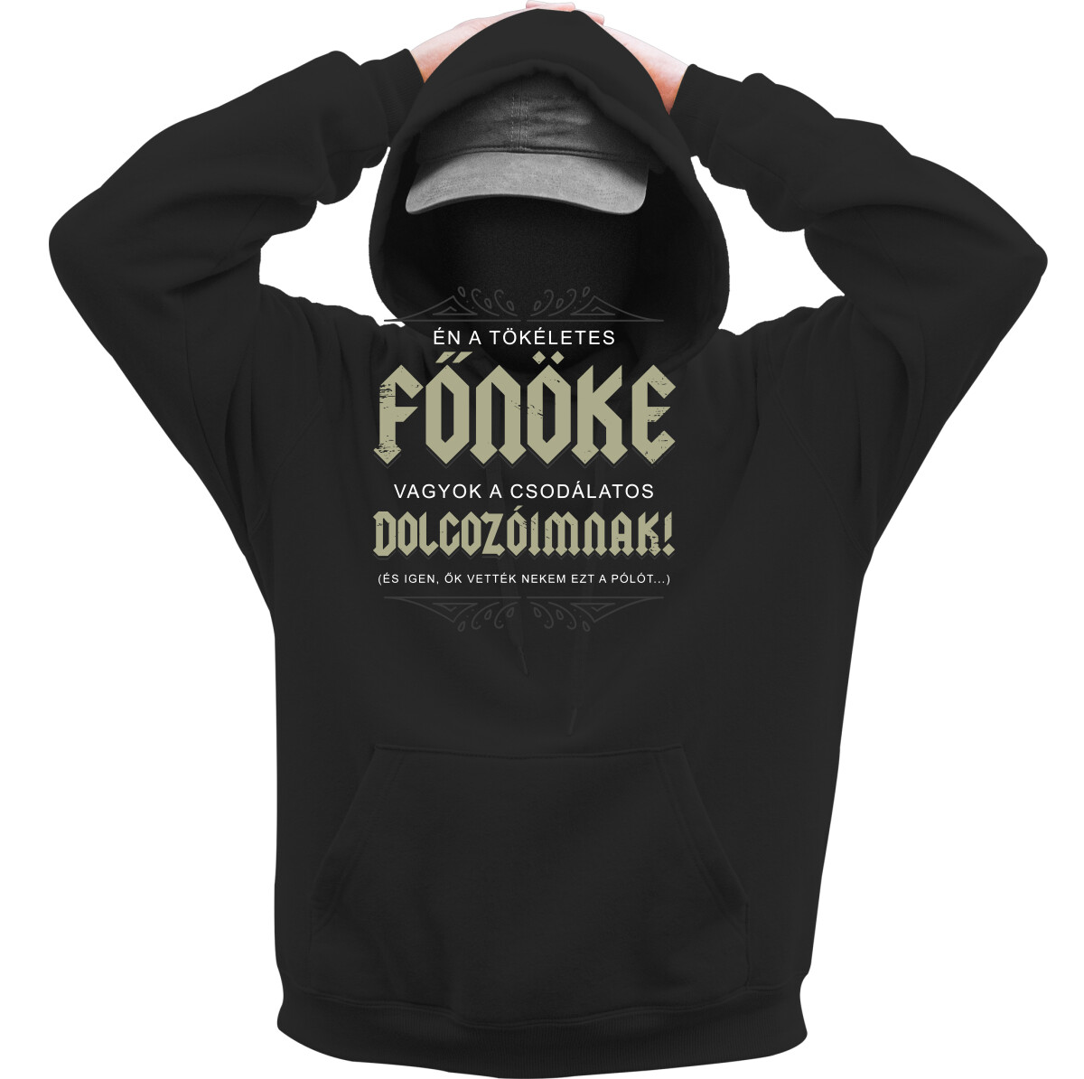 Kapucnis belebújós pulóver