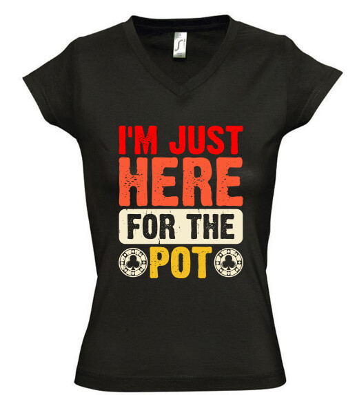 Női V nyakú póló