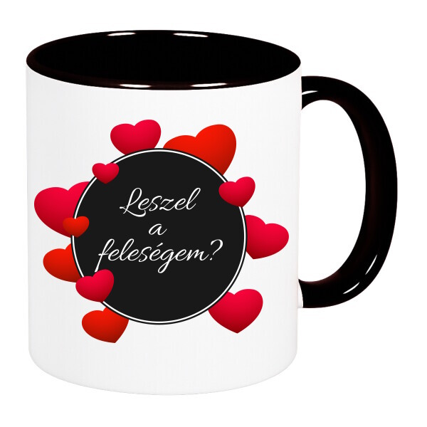 Színes fülű és belsejű bögre