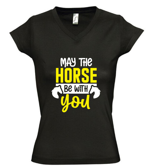 Női V nyakú póló