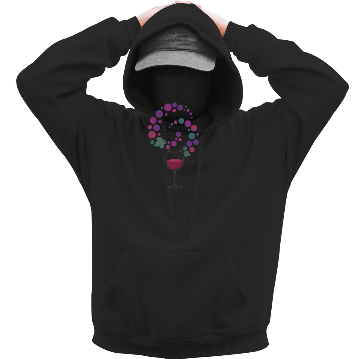 Kapucnis belebújós pulóver